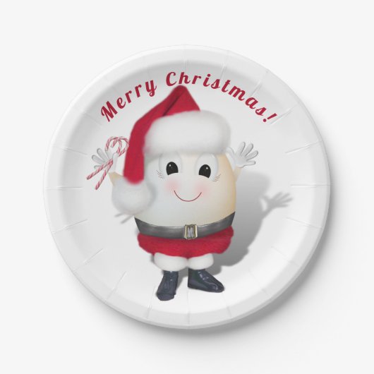 Assiettes En Carton Cute Egg Père Noël - Noël extraordinaire (Devant)