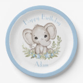 Assiettes En Carton Cute Elephant Anniversaire Boy Party Plaques papie (Devant)