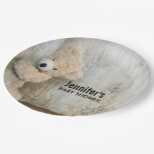 Assiettes En Carton Cute Encaissé Ours Rustique Bois Baby shower arriè (Angle)