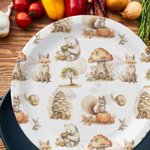 Assiettes En Carton Cute Fairy Woodland Motif animal