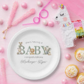 Assiettes En Carton Cute farci Animaux Baby shower neutre genre (Fête)