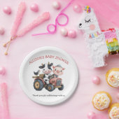 Assiettes En Carton Cute Farm Animaux Cochon Vache Barnyard Baby showe (Fête)