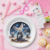 Assiettes En Carton Cute Fennec Renards Rocheuses Guitares Acoustiques (Fête)