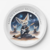 Assiettes En Carton Cute Fennec Renards Rocheuses Guitares Acoustiques (Devant)