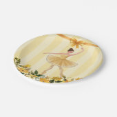 Assiettes En Carton Cute Floral Jaune Ballerina Baby shower (Angle)