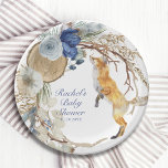 Assiettes En Carton Cute Fox bois aquarelle Baby shower Floral<br><div class="desc">Cute Woodland Fox Aquarelle Floral Baby shower Papier Plaques comporte un renard entouré de plumes et de fleurs Boho. Personnalisez en modifiant le texte dans les zones de texte fournies. Conçu par ©Evco Studio www.zazzle.com/store/evcostudio</div>