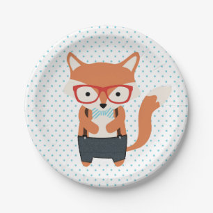 Assiettes En Carton Cute fox boisé animaux de la fête