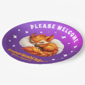 Assiettes En Carton Cute Fox Cub Asleep in Starry Night Sky (Angle)