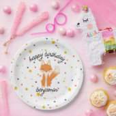 Assiettes En Carton Cute Fox Moderne Plaques de papier pour enfants (Fête)