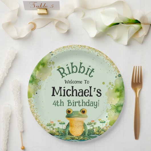 Assiettes En Carton Cute Frog Anniversaire Fête Invitation (Mariage)