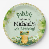 Assiettes En Carton Cute Frog Anniversaire Fête Invitation (Devant)