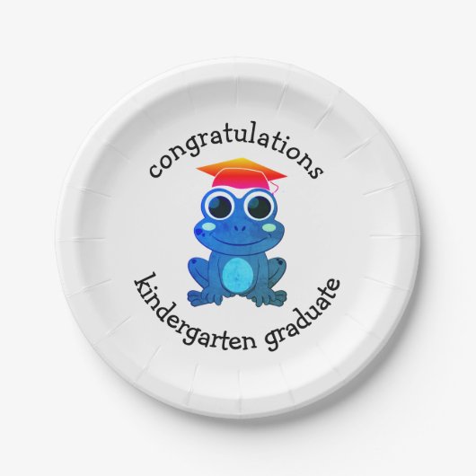 Assiettes En Carton Cute Frog Custom Kindergarten Graduation (Devant)