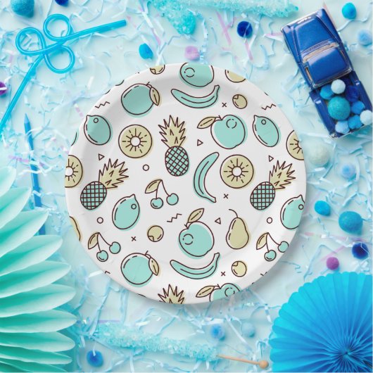 Assiettes En Carton Cute Fruit Motif Summery Thème (Fête)