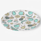 Assiettes En Carton Cute Fruit Motif Summery Thème (Angle)
