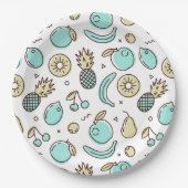 Assiettes En Carton Cute Fruit Motif Summery Thème (Devant)