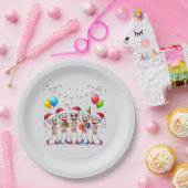 Assiettes En Carton Cute Funny Skeletons Christmas & New Year Celebrat (Fête)