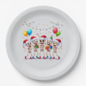 Assiettes En Carton Cute Funny Skeletons Christmas & New Year Celebrat (Devant)