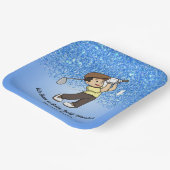 Assiettes En Carton Cute Garçon Bébé Bleu Personnalisable Golf Master (Angulaire)