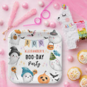 Assiettes En Carton Cute Ghost Spooktacular Halloween Birthday Boy (Fête)