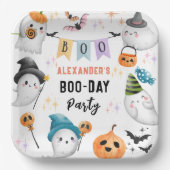 Assiettes En Carton Cute Ghost Spooktacular Halloween Birthday Boy (Recto)