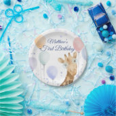 Assiettes En Carton Cute Giraffe Balloon Boy Premier Anniversaire (Fête)