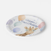 Assiettes En Carton Cute Giraffe Balloon Boy Premier Anniversaire (Angle)