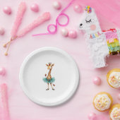 Assiettes En Carton Cute giraffe in a tutu dancing as a ballerina, gif (Fête)