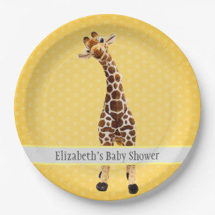 Assiettes En Carton Cute Giraffe Safari Baby shower animal Jungle