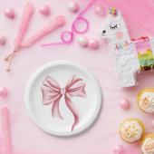Assiettes En Carton Cute Girl Rose Bow (Fête)