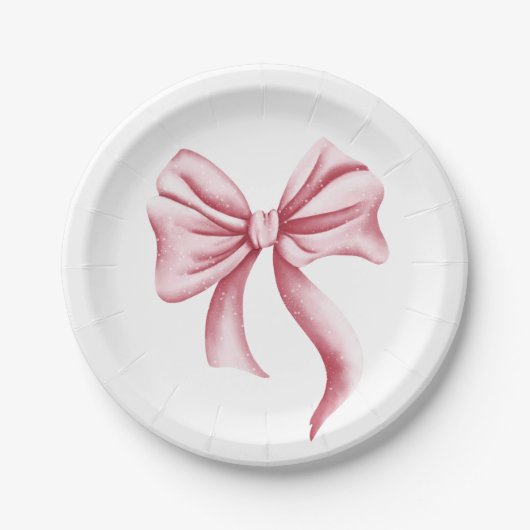 Assiettes En Carton Cute Girl Rose Bow (Devant)