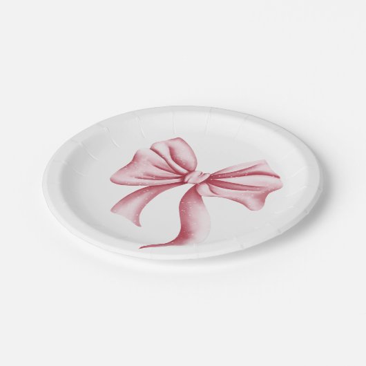 Assiettes En Carton Cute Girl Rose Bow (Angle)