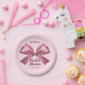 Assiettes En Carton Cute Girl Rose Satin Aesthétique Bow (Fête)