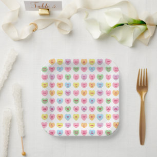 Assiettes En Carton Cute girly fun conversation personnalisée bonbons 