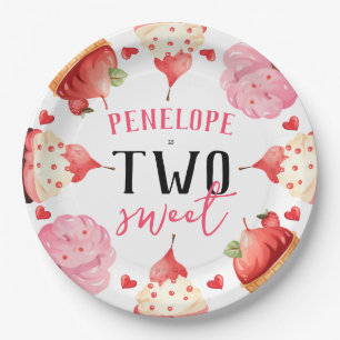 Assiettes En Carton Cute Girly Two Sweet Ice Cream Anniversaire