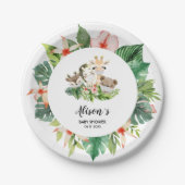 Assiettes En Carton Cute Gold Safari Friends | Plaque de papier Baby s (Devant)