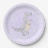 Assiettes En Carton Cute Gray Tyrannosaure Rex Dinosaur Toy (Devant)