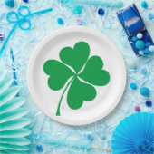 Assiettes En Carton Cute Green Lucky 4 coeur feuille Clover shamrock (Fête)