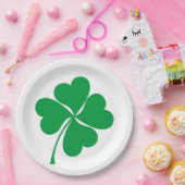 Assiettes En Carton Cute Green Lucky 4 coeur feuille Clover shamrock (Fête)