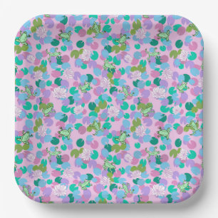 Assiettes En Carton Cute grenouille plaques de papier d'art avec arriè