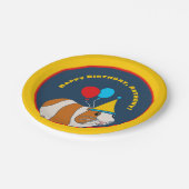 Assiettes En Carton Cute Guinée Cochon et ballons fête d'anniversaire (Angle)