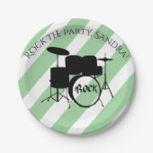 Assiettes En Carton Cute Guitare Rock Et Roulez Instruments De Musique (Devant)