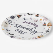 Assiettes En Carton Cute Halloween Fantôme 1er anniversaire (Angle)