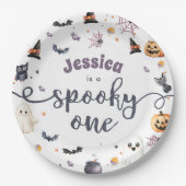 Assiettes En Carton Cute Halloween Fantôme 1er anniversaire (Devant)