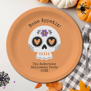 Assiettes En Carton Cute Halloween Party Sugar Crâne