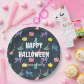Assiettes En Carton Cute Halloween personnalisable avec chauves-souris (Fête)
