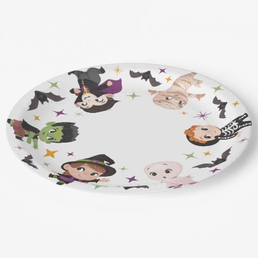 Assiettes En Carton Cute Halloween Plaque en papier, Fournitures de pa (Angle)