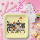 Assiettes En Carton Cute Halloween Pug Paper Plate – Funny Spooky Dog (Fête)
