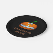 Assiettes En Carton cute Halloween pumpkin with funny face (Angle)