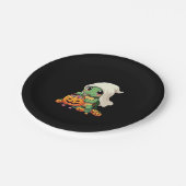 Assiettes En Carton Cute Halloween Turtle Ghost avec bonbon (3) (Angle)