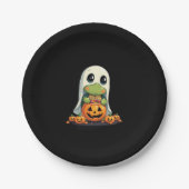 Assiettes En Carton Cute Halloween Turtle Ghost avec bonbon (5) (Devant)